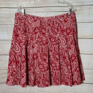 Tommy Hilfiger Red Paisley A-Line Skirt